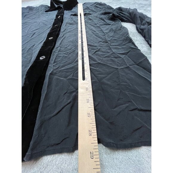 Diane Gilman Womens Large Black Silk & Velvet Long Sleeve Shirt Cottage Core - Picture 6 of 8